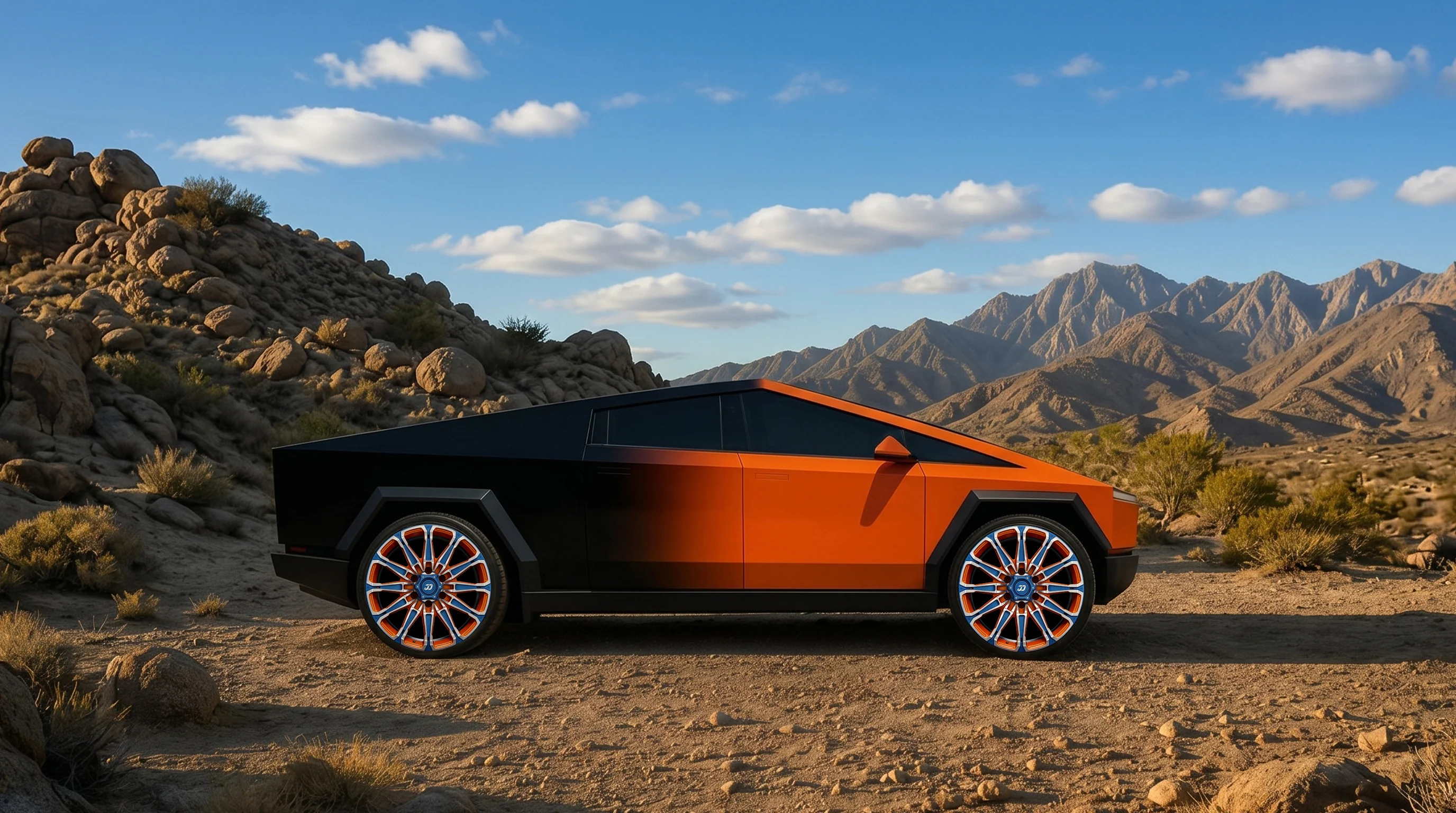 Tesla Cybertruck — California Orange detail 3