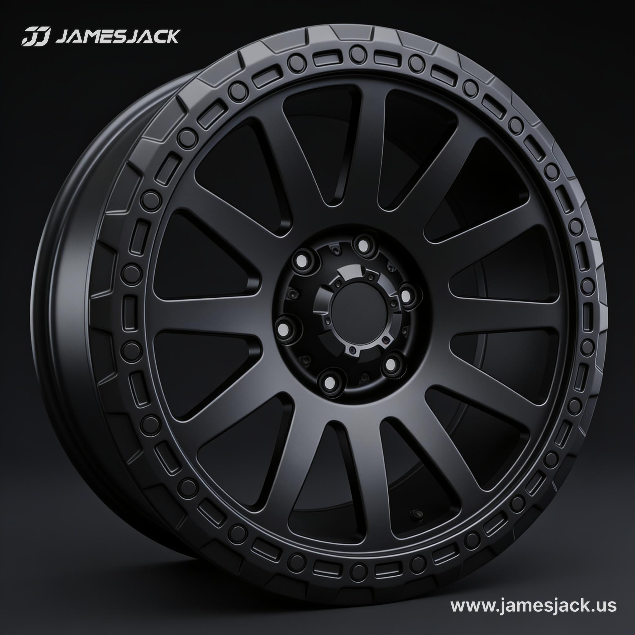 Tesla Cybertruck — Matte Black Rally Off-Road Wheels detail 2