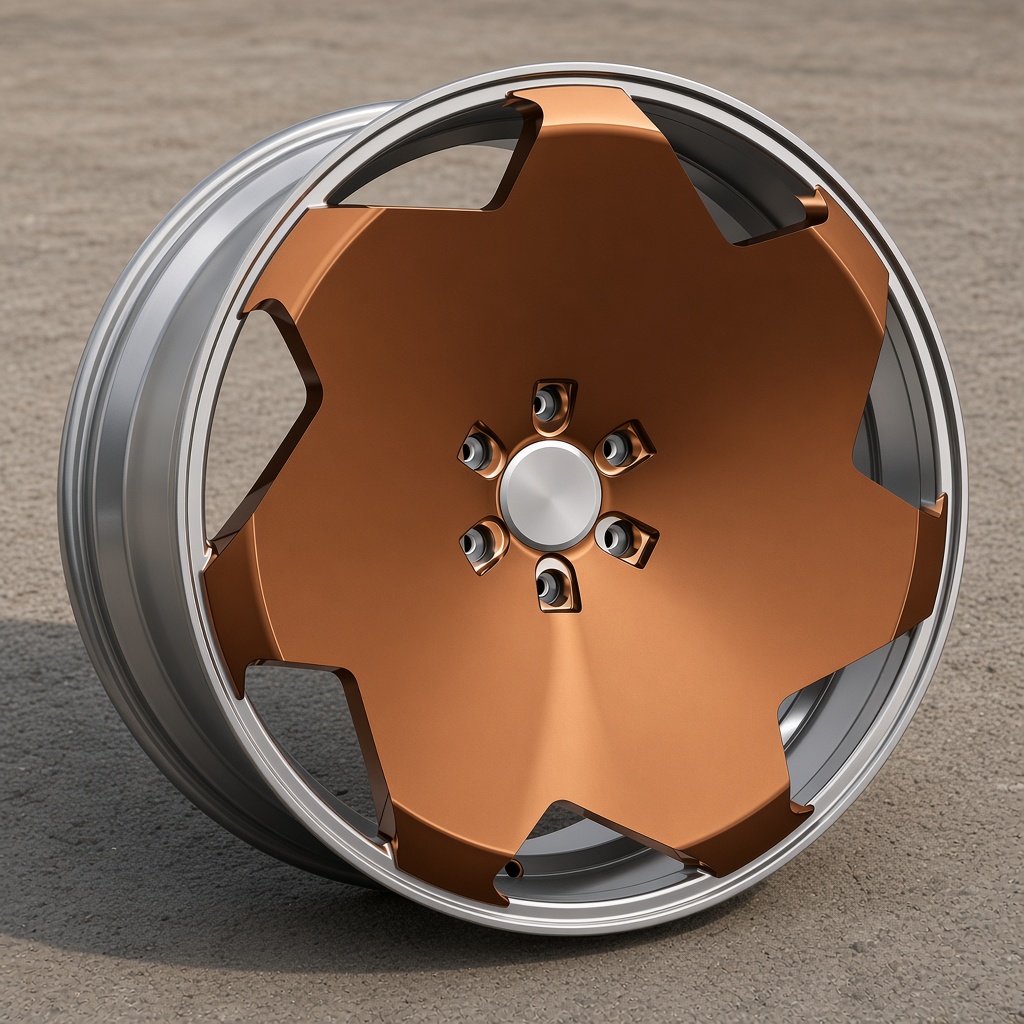 Tesla Cybertruck — Copper Geometric Disc Wheels detail 2