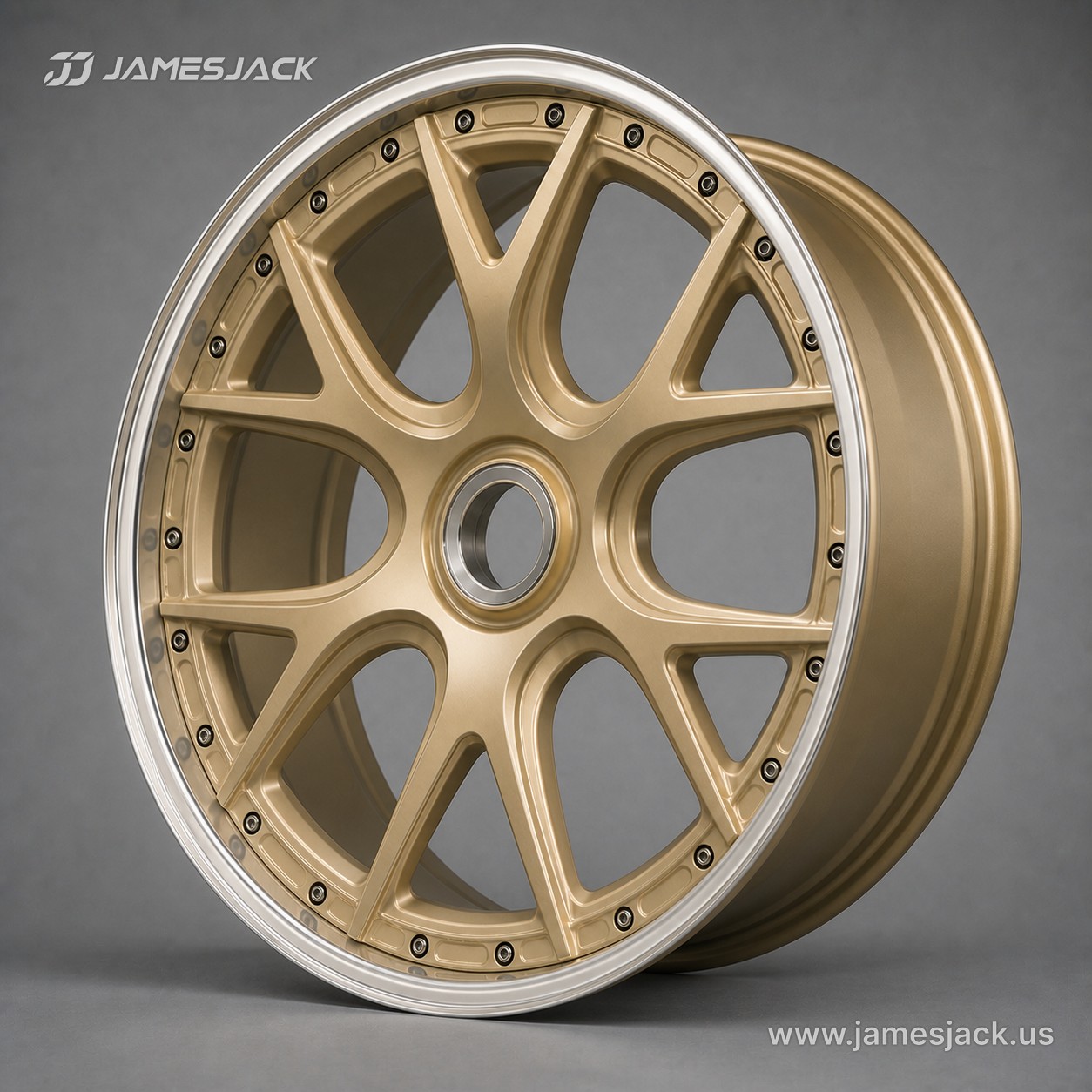 Cross-Spoke Gold Chrome detail 1