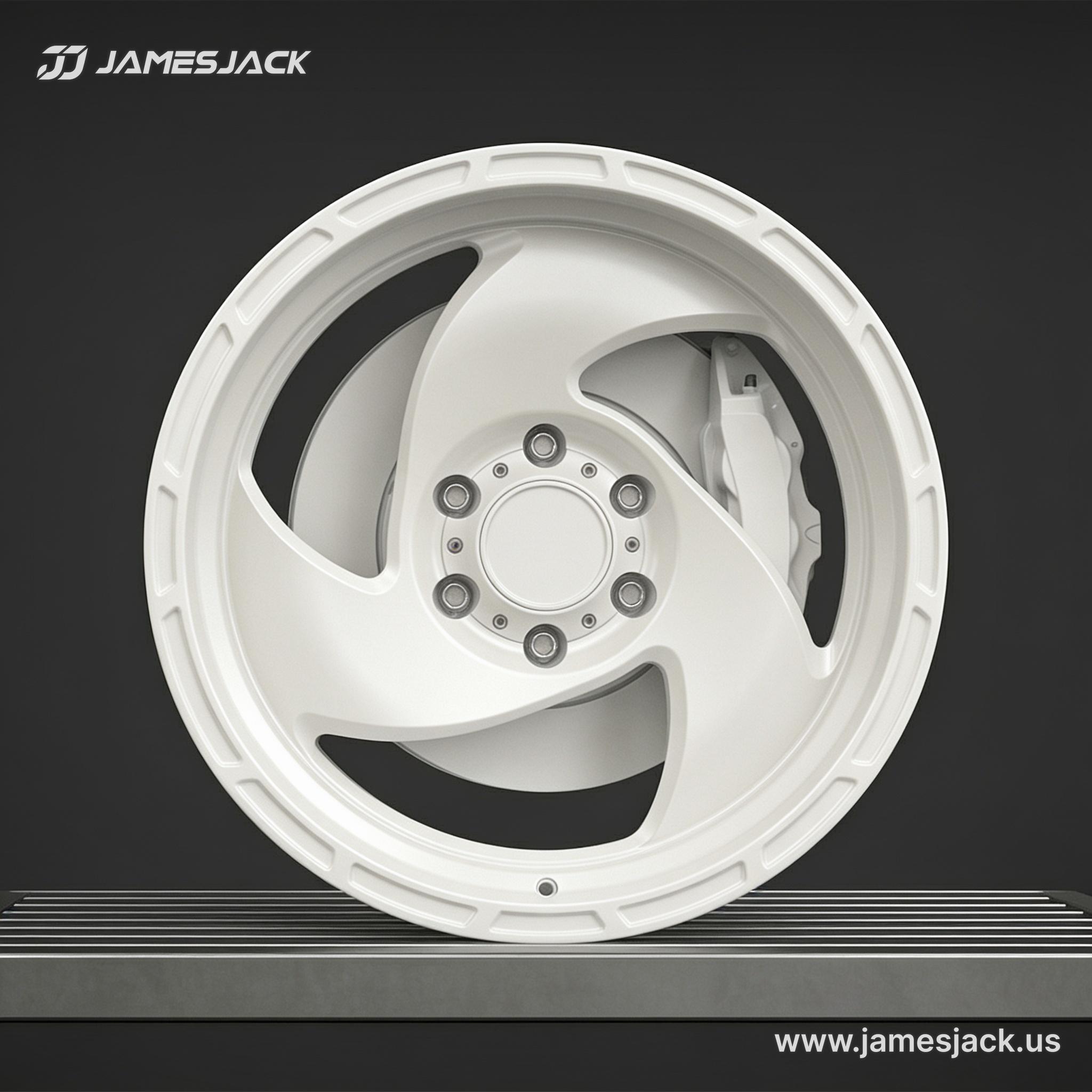 Tesla Cybertruck — White Tri-Spoke Wheels detail 2