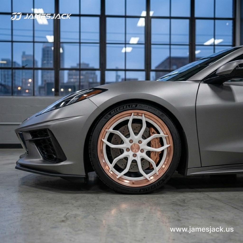 Changed the Silver and Yellow Finish on This JamesJack Wheel to Rose Gold and White detail 2