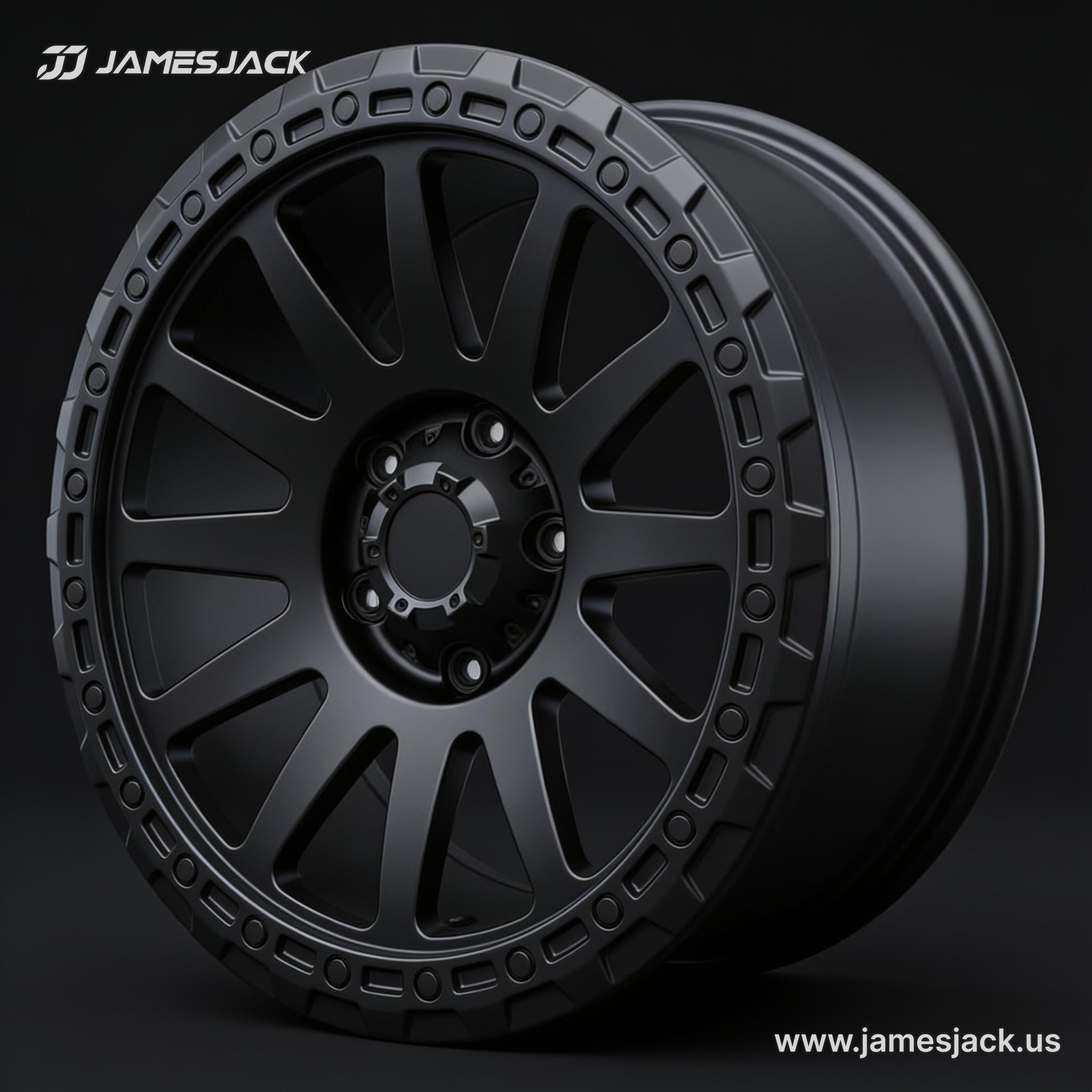 Tesla Cybertruck — Matte Black Rally Off-Road Wheels detail 1