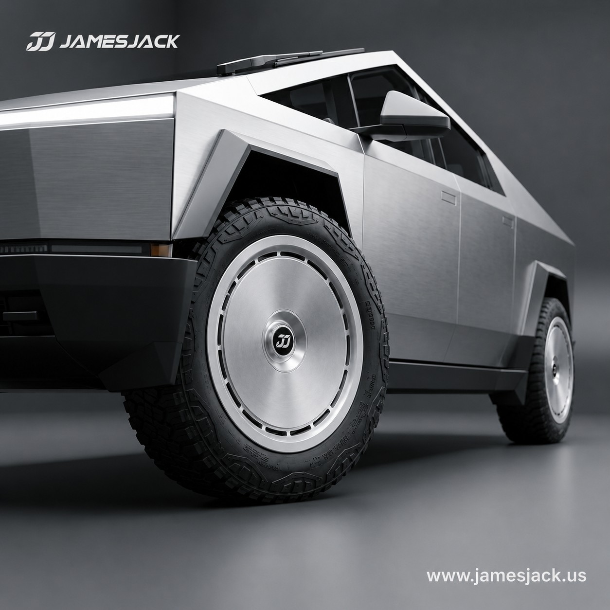 Tesla Cybertruck — Brushed Metal Aero Disc Wheels detail 1