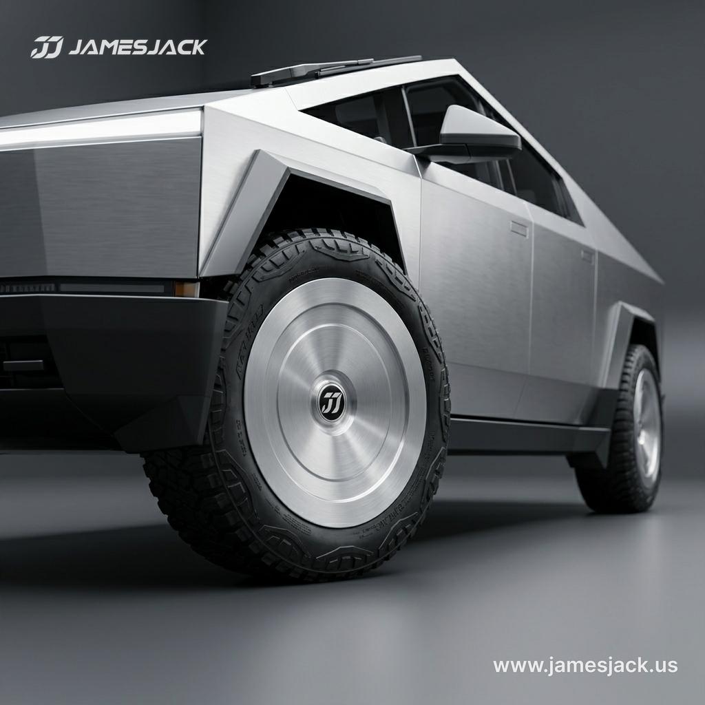 Tesla Cybertruck — Brushed Metal Aero Disc Wheels detail 1