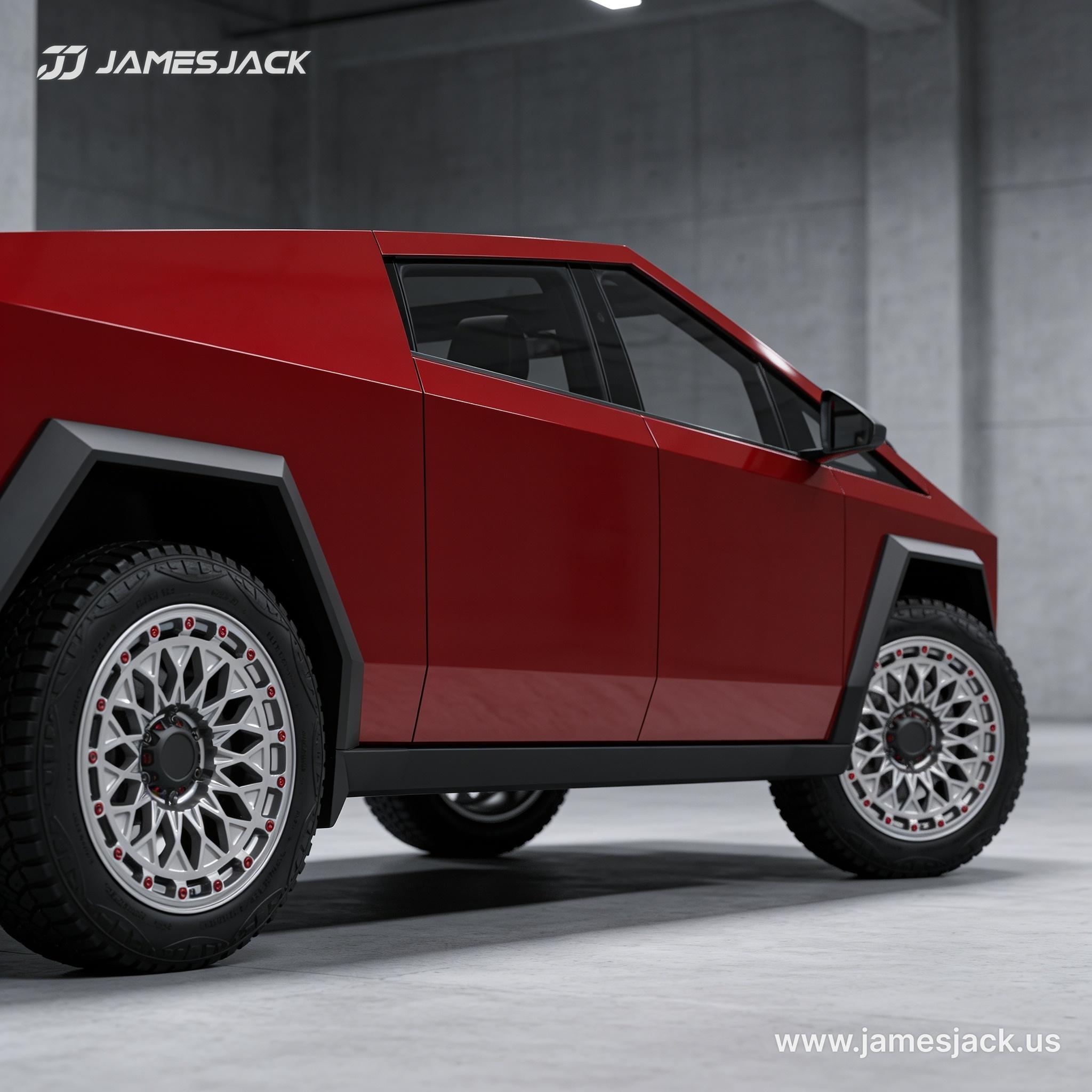 Tesla Cybertruck — Silver Mesh Beadlock Wheels detail 3