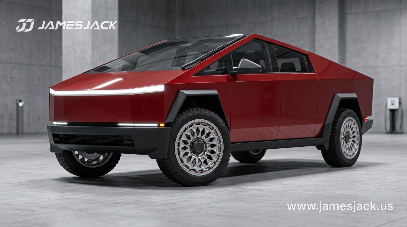 Tesla Cybertruck — Silver Mesh Beadlock Wheels