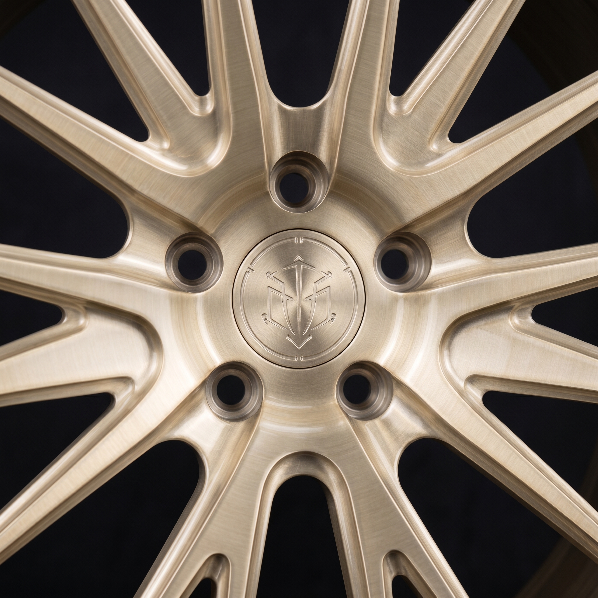 Brushed Champagne Mesh Luxury Wheel Concept detail 2