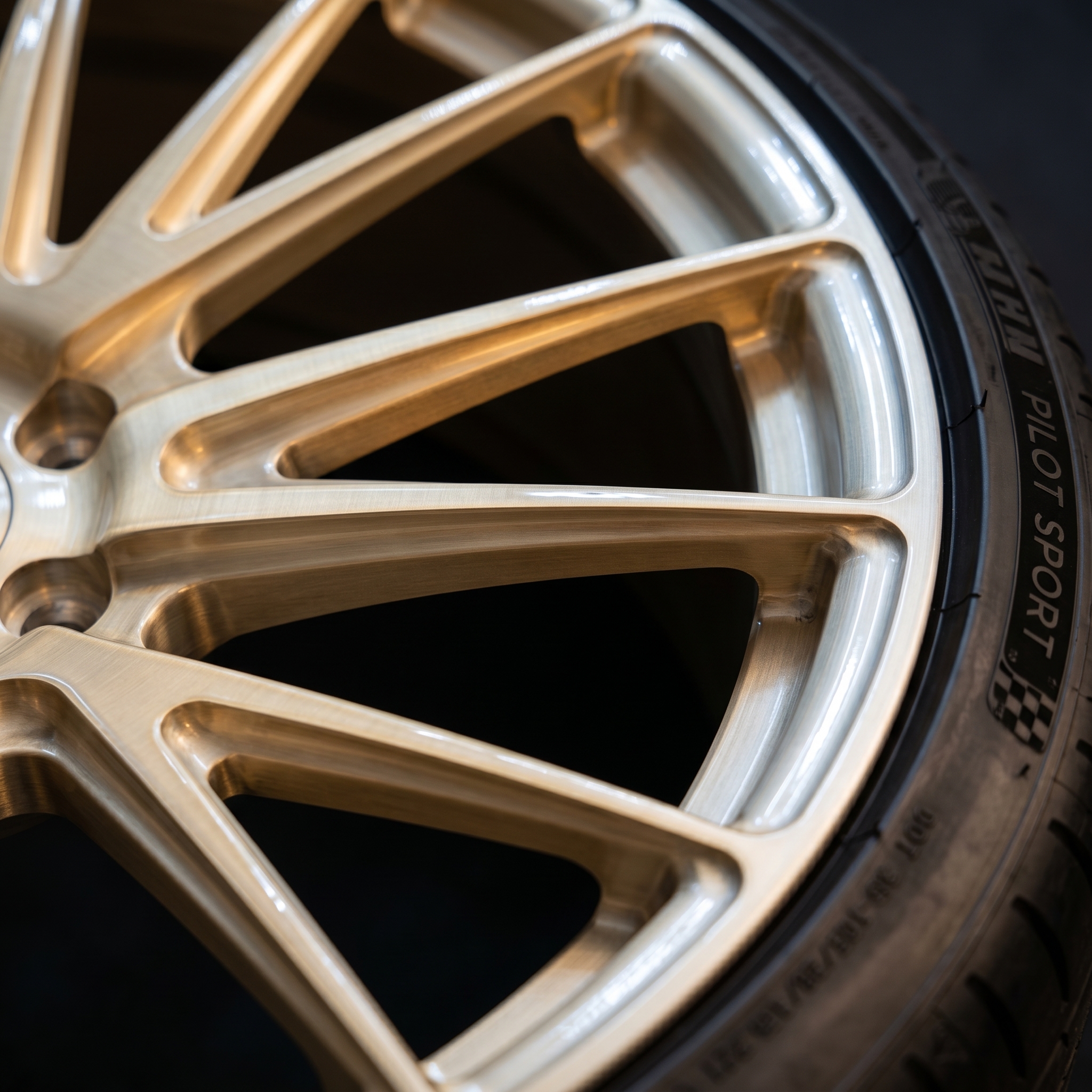 Brushed Champagne Mesh Luxury Wheel Concept detail 3