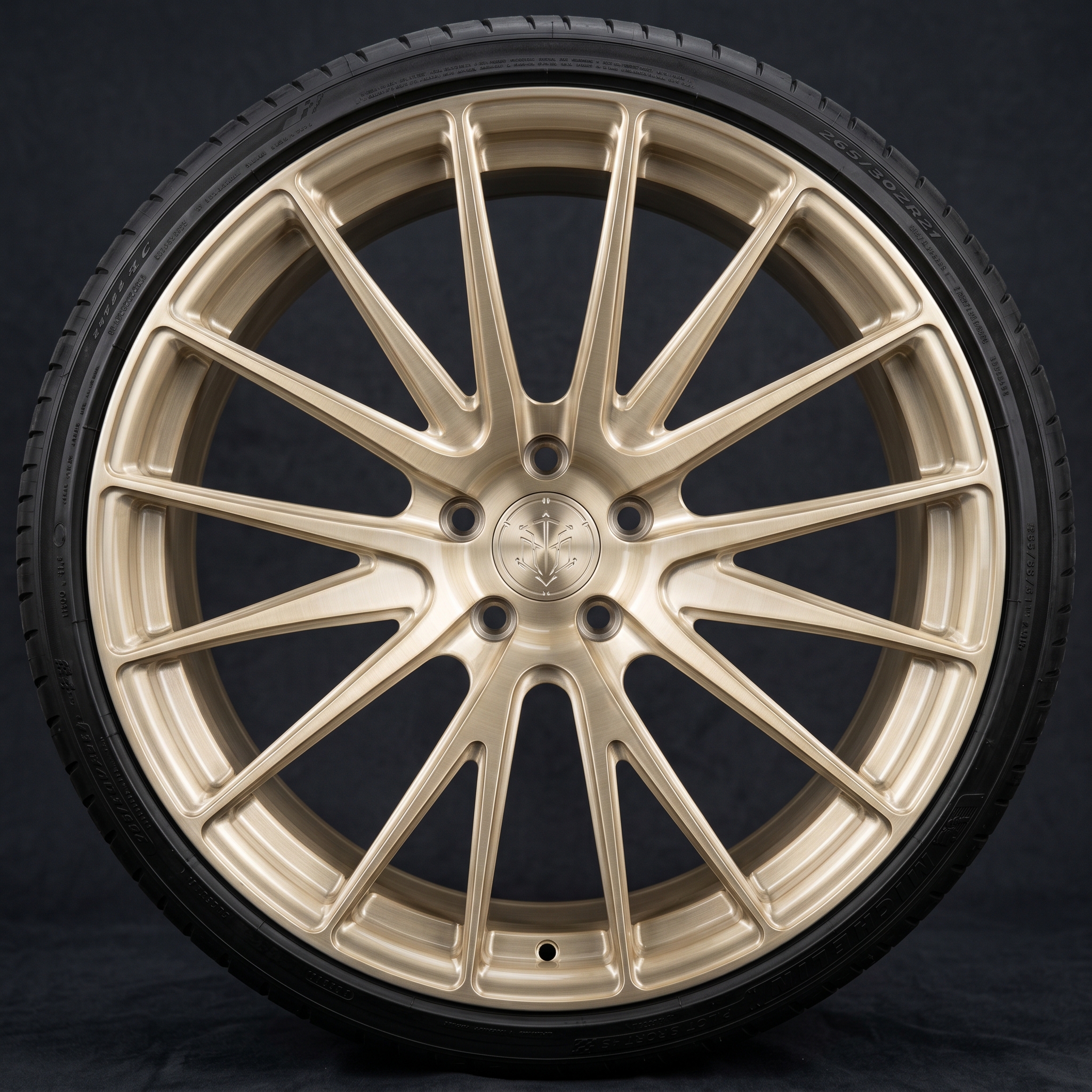 Brushed Champagne Mesh Luxury Wheel Concept detail 1