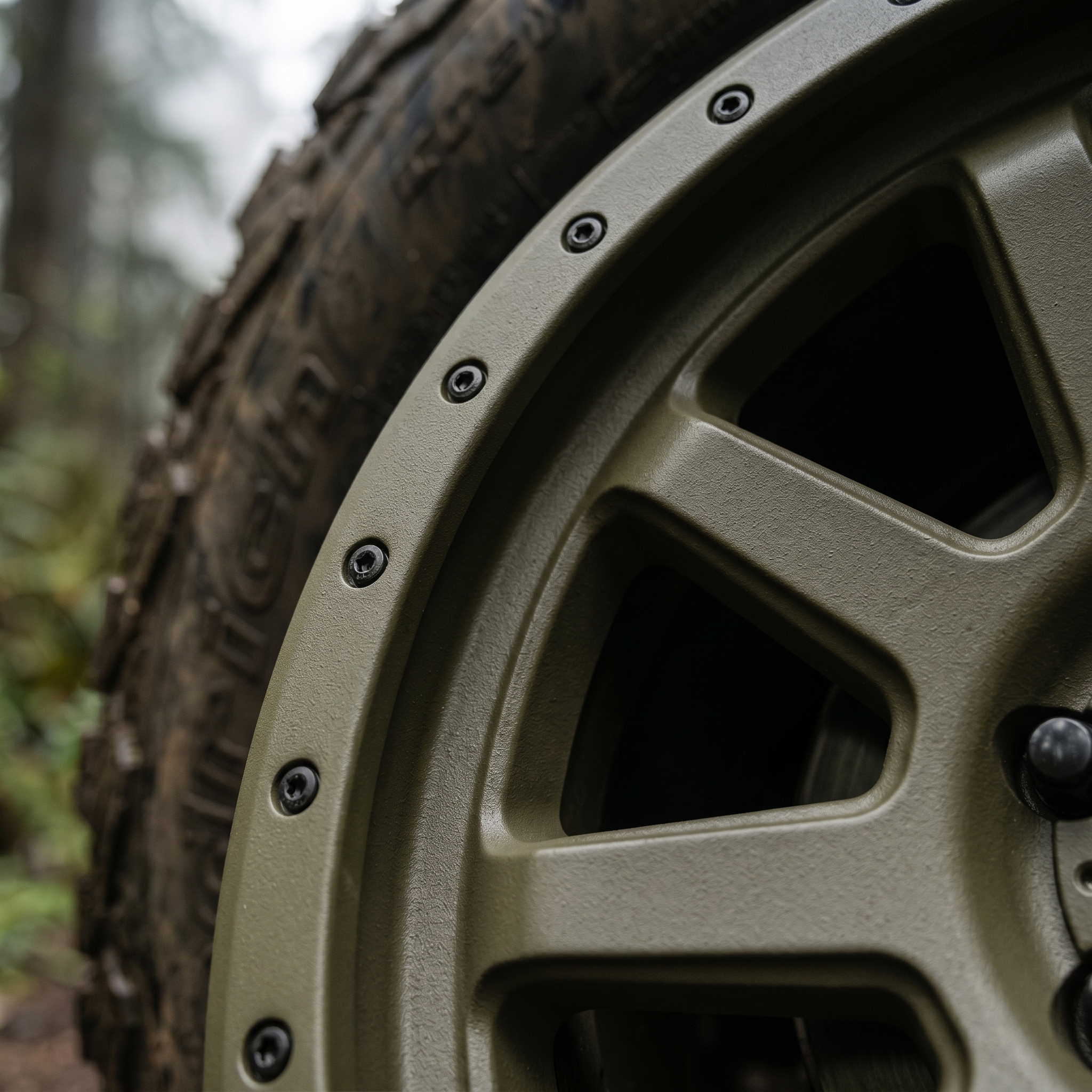Tactical Matte Olive 8-Spoke Adventure Build detail 2