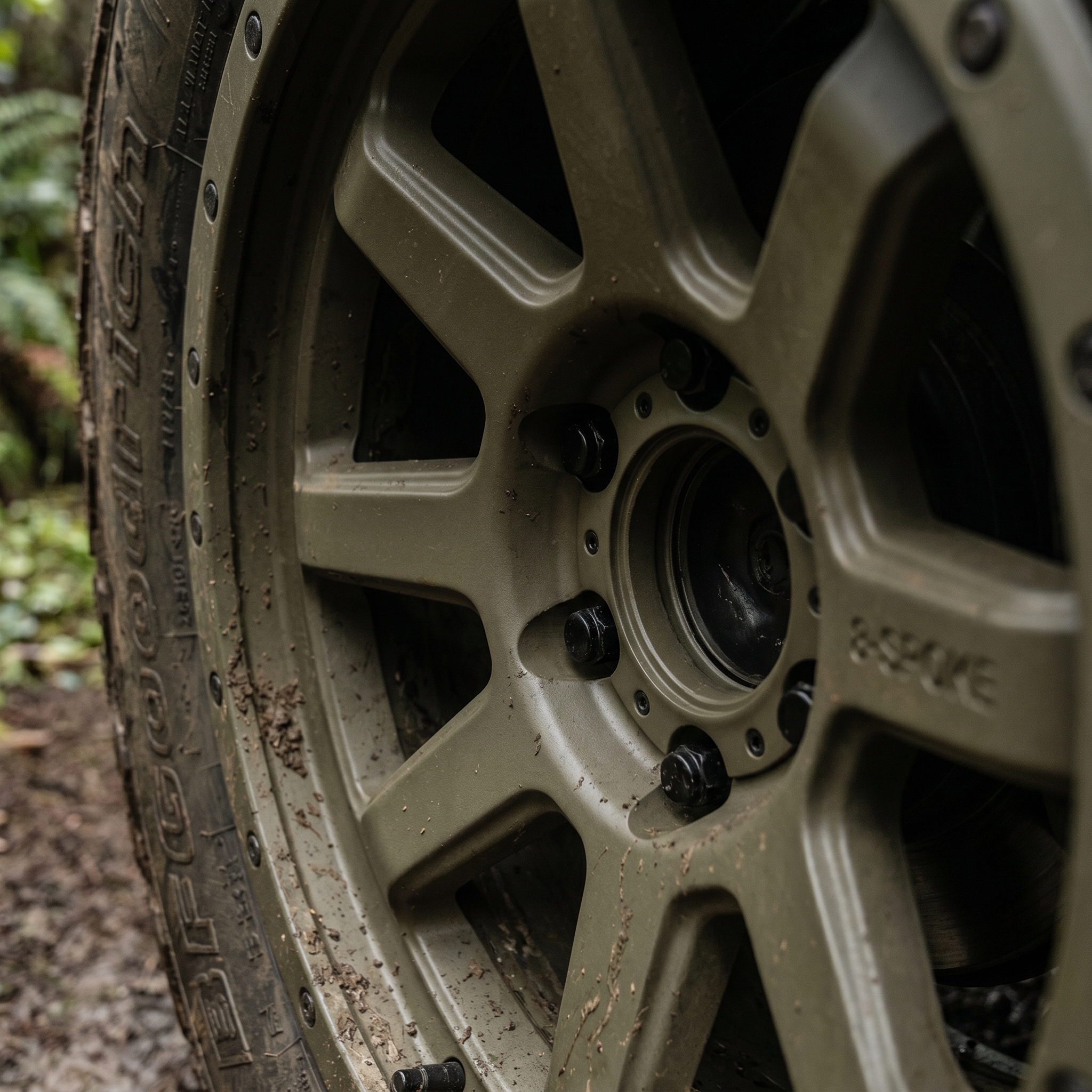 Tactical Matte Olive 8-Spoke Adventure Build detail 3